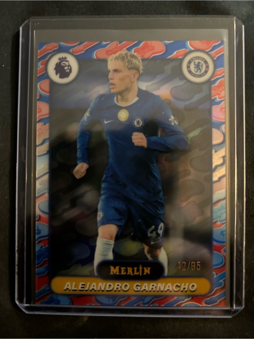 Alejandro Garnacho Chelsea Merlin Soccer Trading Card - Blue 42/95